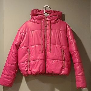 Hot Pink Puffer Jacket - XS